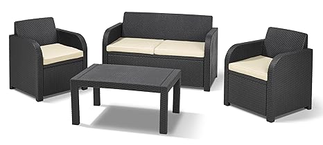 Keter 4 seater discount rattan sofa set